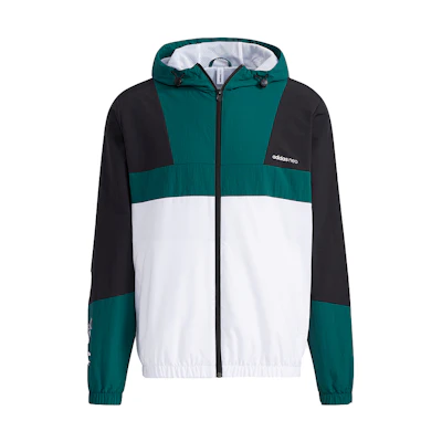 adidas Green Colorblock Hooded Jacket Casual Sportswear H45091