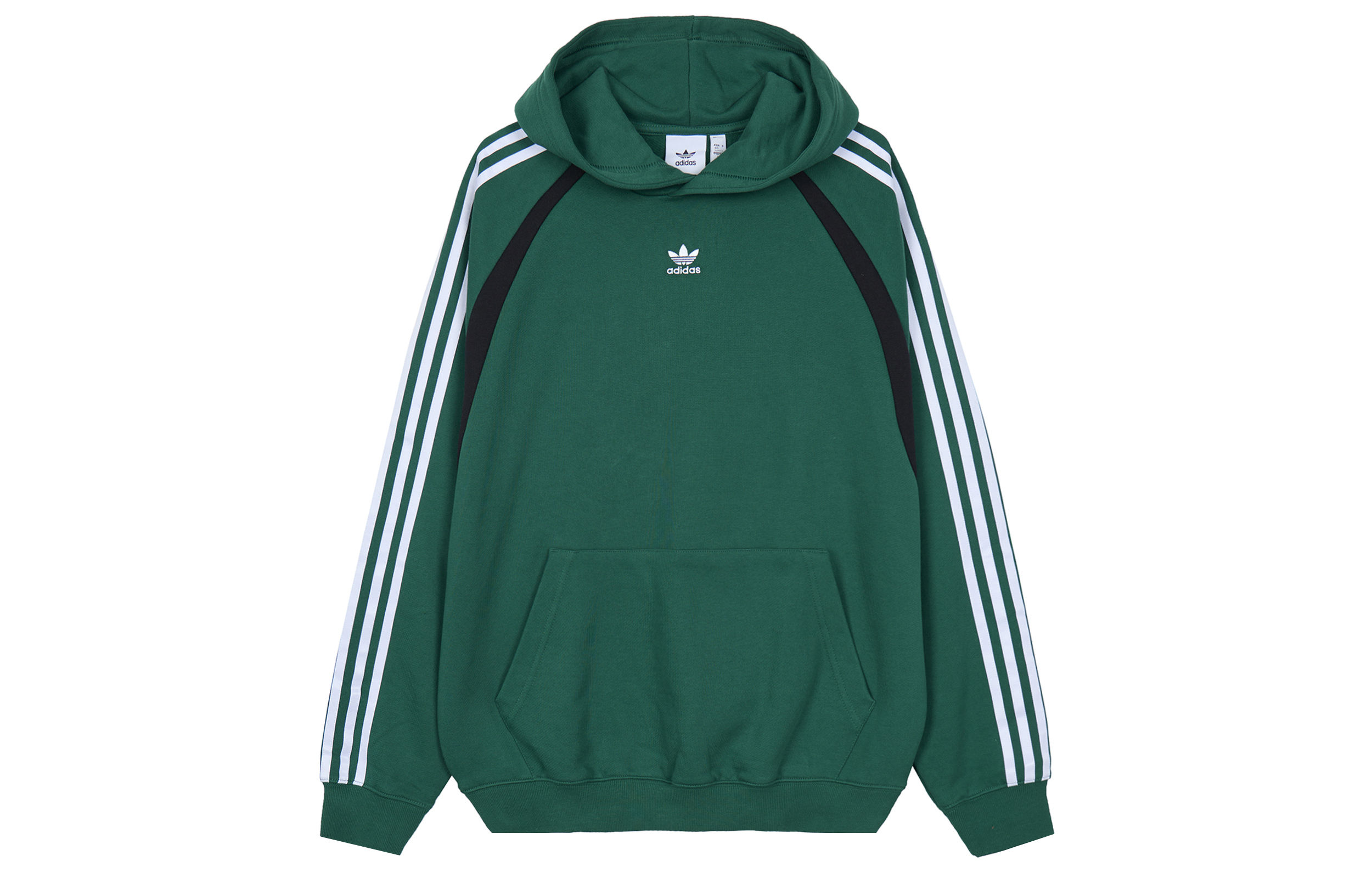 adidas Green Colorblock Logo Print Relaxed Hoodie IW3646