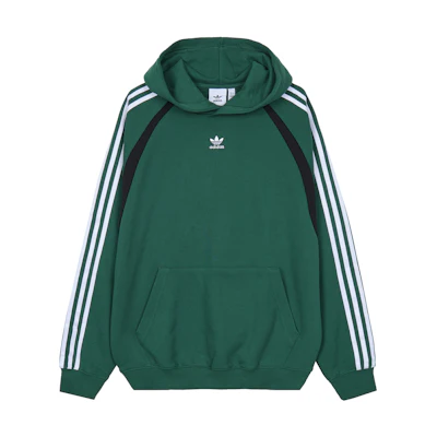 adidas Green Colorblock Logo Print Relaxed Hoodie IW3646