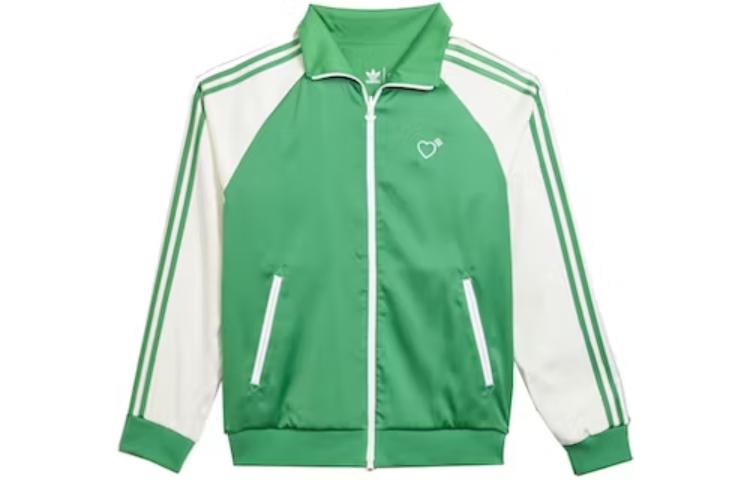 adidas Green Colorblock Long-Sleeve Track Jacket adidasxhumanmade-jacket
