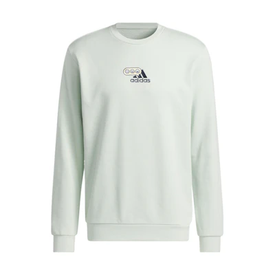 adidas Green Crewneck Sweatshirt with Embroidered Emoji Logo HK6748