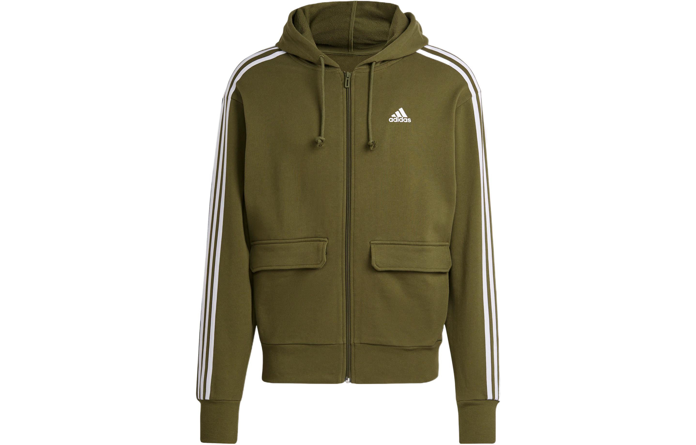 adidas Green Floral Letter Print Zip-Up Hoodie Jacket HS3507