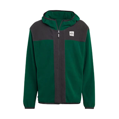 adidas Green Full-Zip Wool Jacket with Color-block Logo Patch IC2340