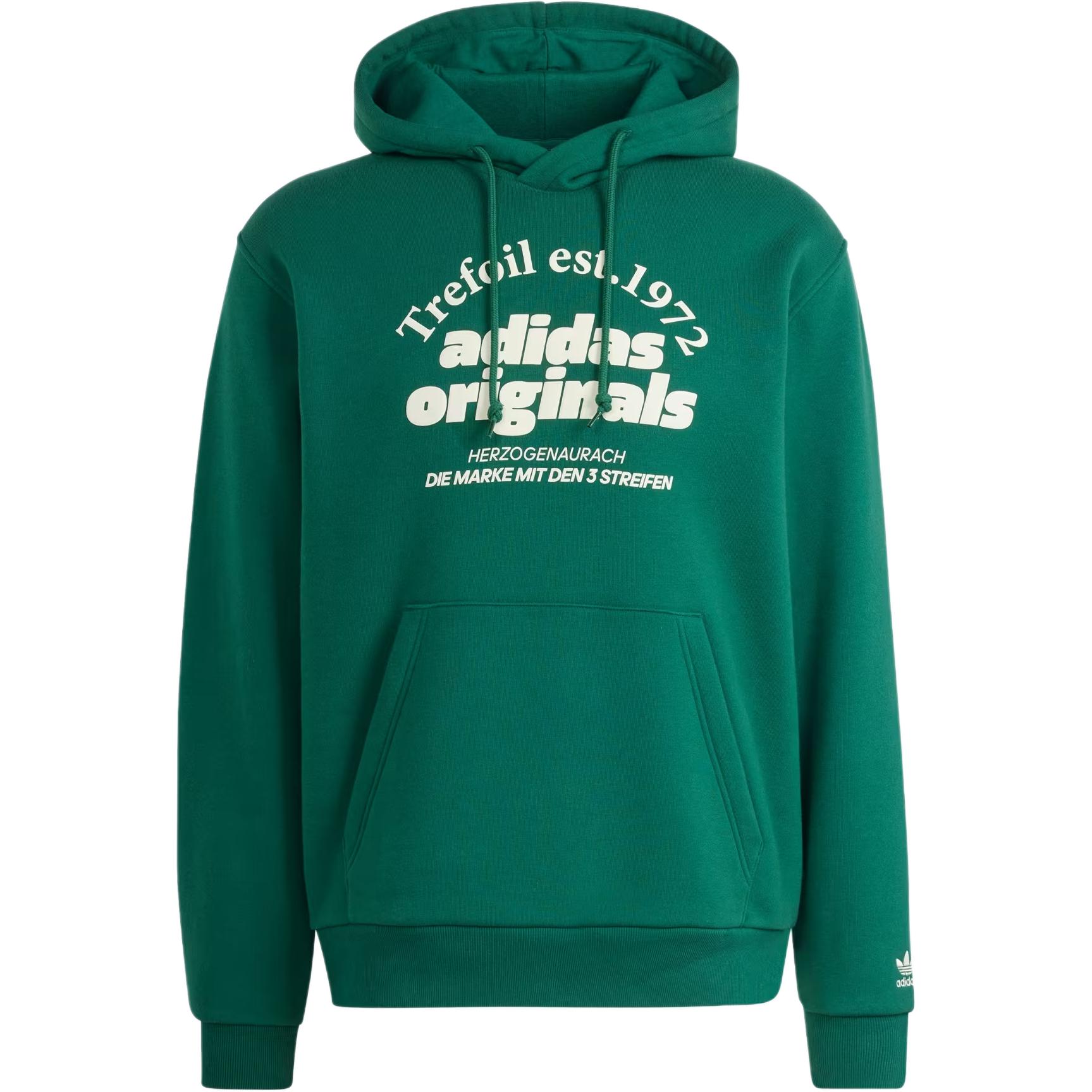 adidas Green Hoodie with Letter Print Design IS1412