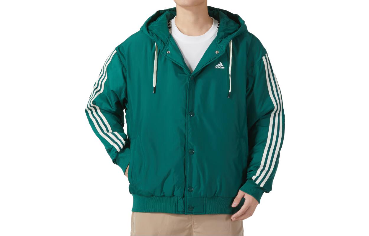 adidas Green Logo Hoodie Single-Breasted Casual Jacket IK7667