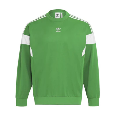 adidas Green Logo Print Crewneck Fitted Long-Sleeve Sweatshirt IR9855