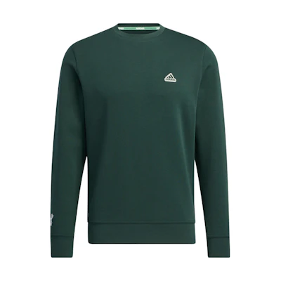 adidas Green Logo Print Crewneck Long-Sleeve Pullover Sweatshirt HG5784