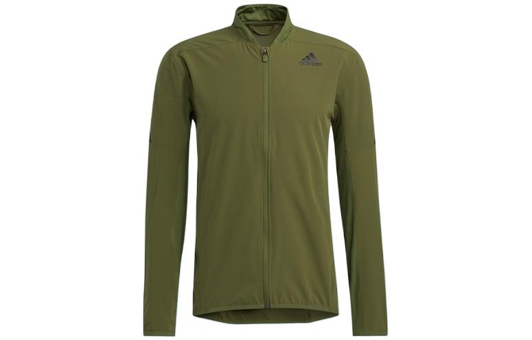adidas Green Logo Print Striped Zip-Up Jacket GM0638