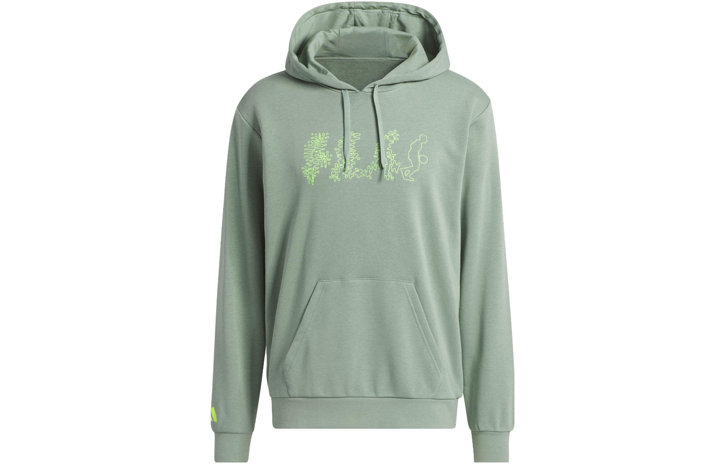 adidas Green Printed Hoodie - Casual Sports Long Sleeve IM4635