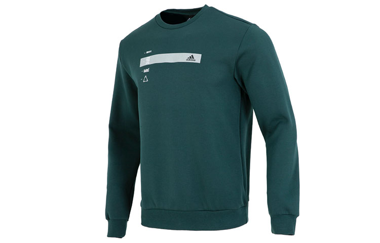 adidas Green Pullover Crewneck Sweatshirt with Letter Print Design HN9022