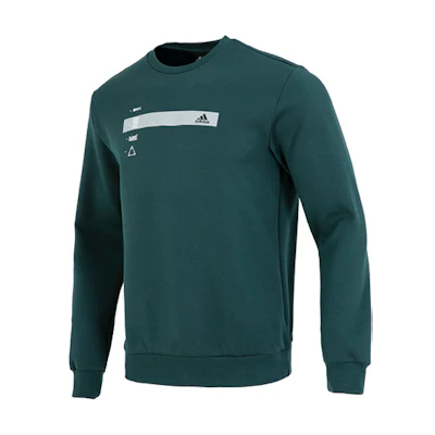 adidas Green Pullover Crewneck Sweatshirt with Letter Print Design HN9022