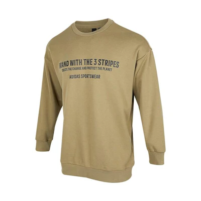 adidas Green Pullover Sweatshirt with Letter Print Design Long Sleeve HZ7019