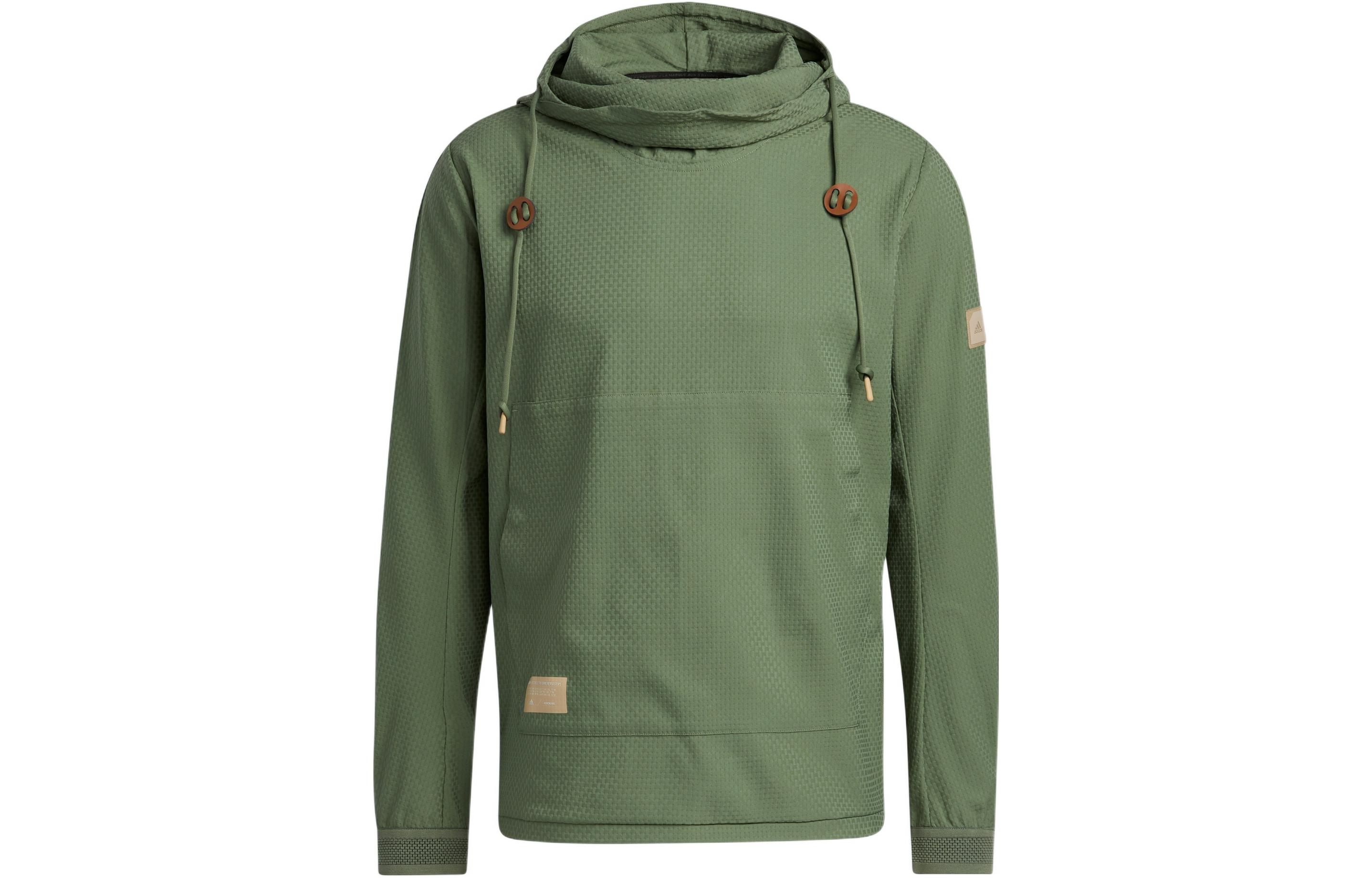 adidas Green Pure Logo Long Sleeve Pullover Hoodie HN0635