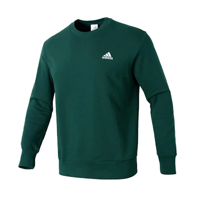 adidas Green Solid Color Crewneck Casual Training Sweatshirt IS1320