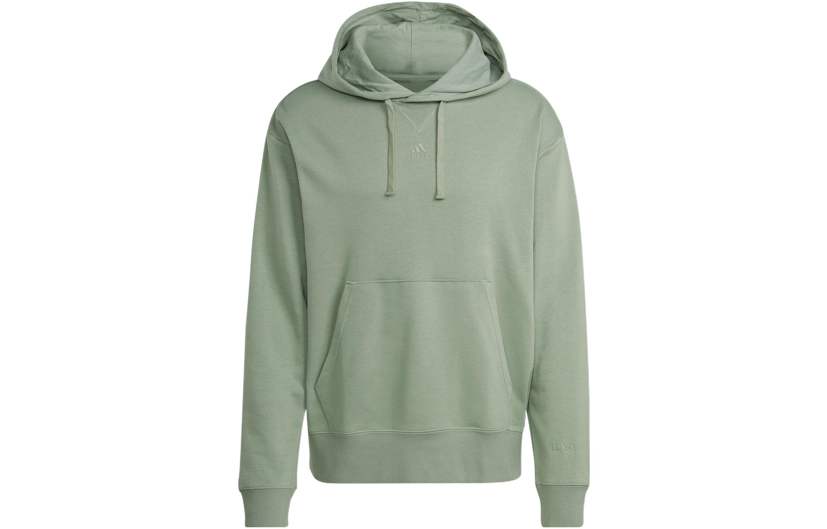 adidas Green Solid Color Pullover Hoodie IC9765