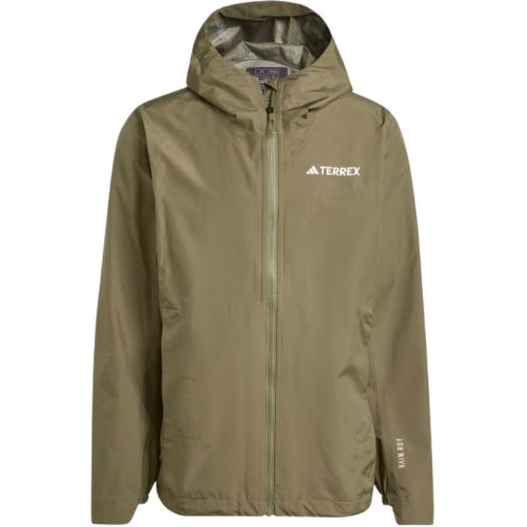 adidas Green Solid Letter Print Hooded Zip-Up Jacket IW8878