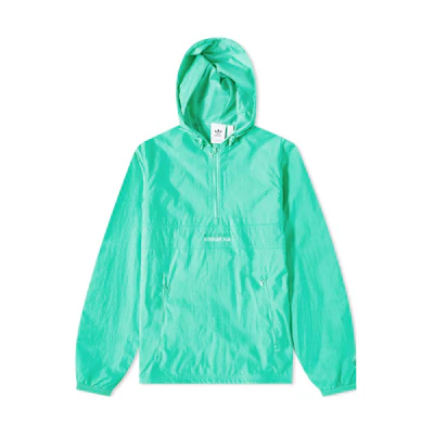adidas Green Solid Letter Print Hoodie Jacket HF4914