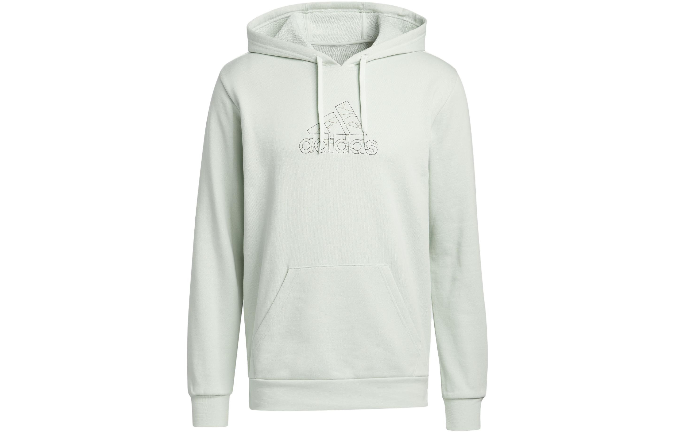 adidas Green Solid Logo Print Pullover Sweatshirt I027942-1CX-02