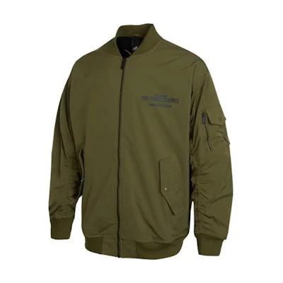 adidas Green Solid Print Pilot Letter Zip Jacket IB2761