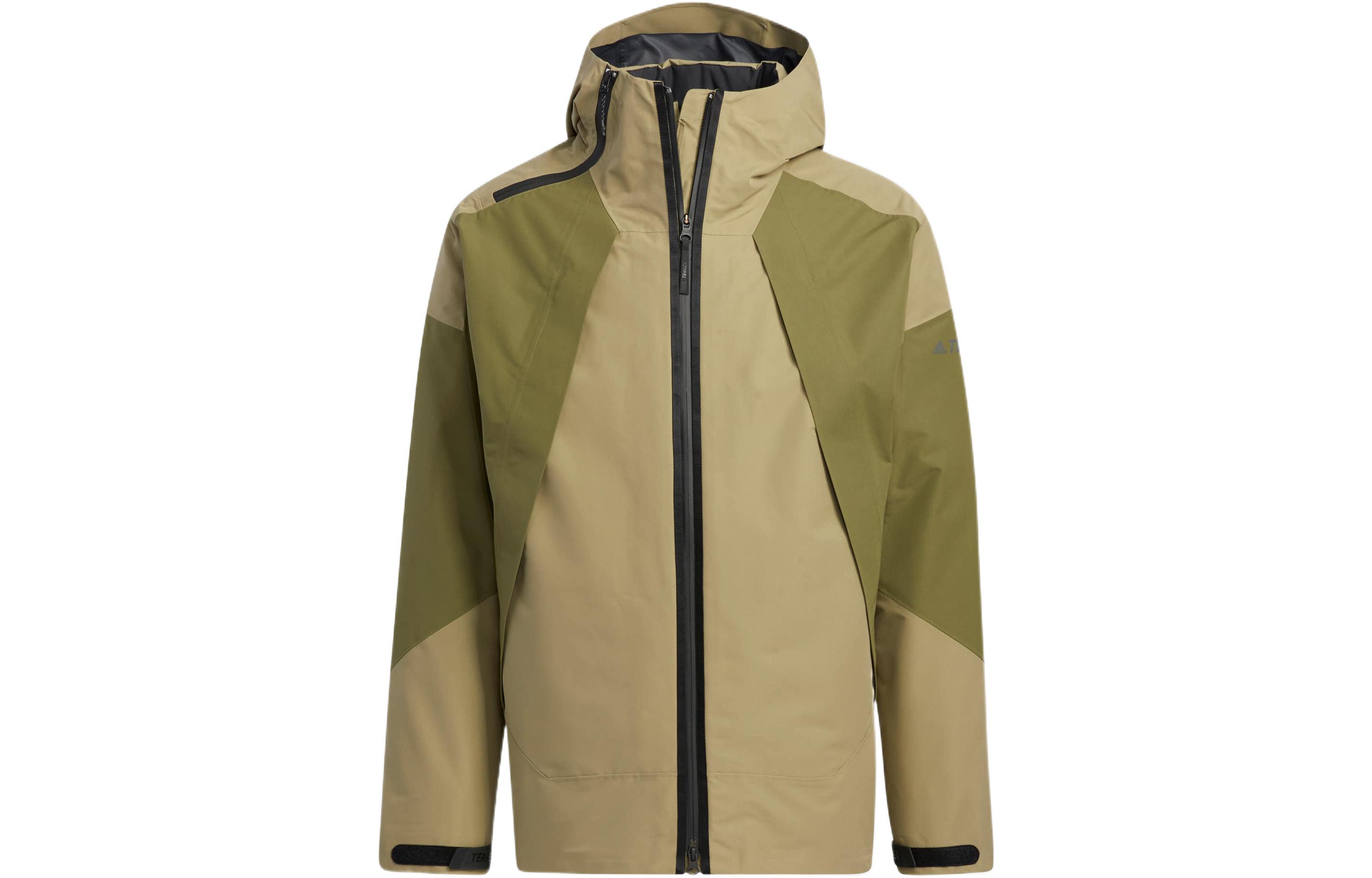 adidas Green Waterproof Jacket with Detachable Inner & Zip Hoodie Unisex. HN2014