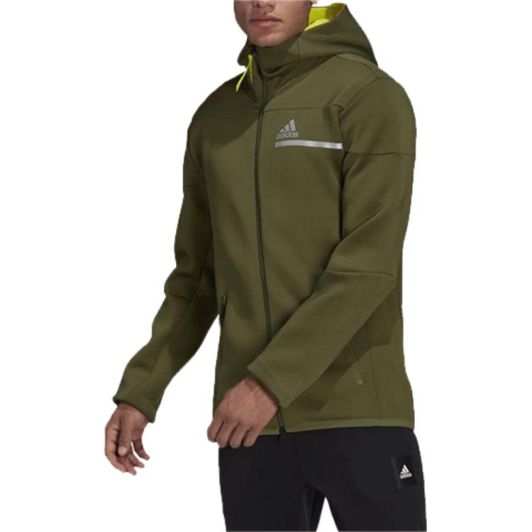 adidas Green Windbreaker Hooded Jacket Casual Sports Style GP7839