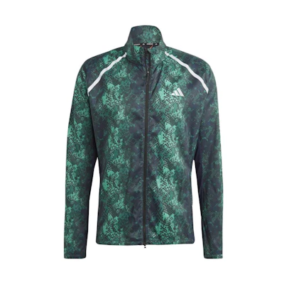 adidas Green Zip-Up Jacket with Logo Print Long Sleeves IC7596