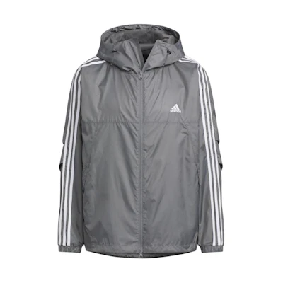 adidas Grey 3-Stripes Zip-Up Hoodie Jacket JF3955