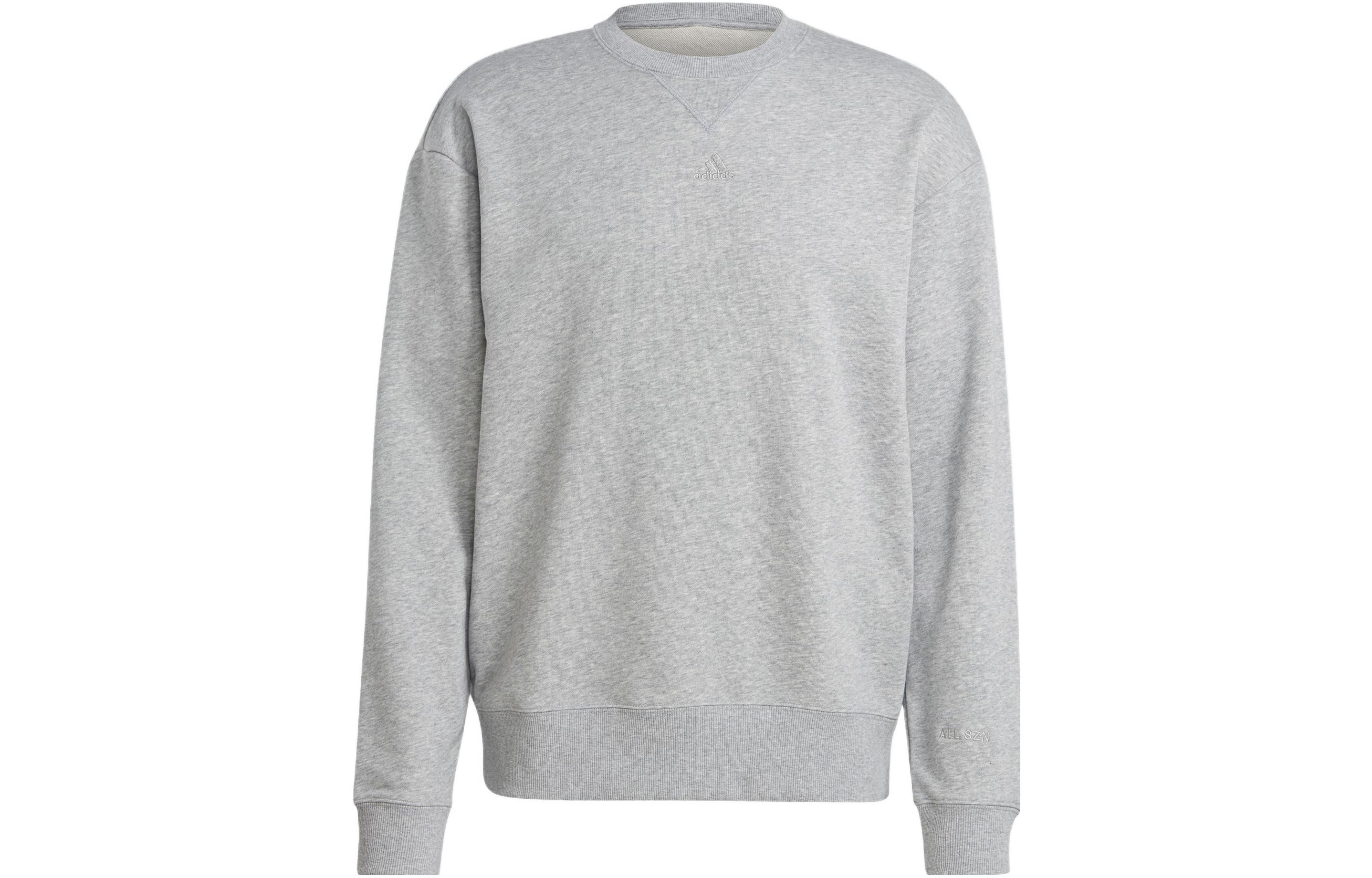 adidas Grey Crewneck Logo Print Pullover Sweatshirt IC9806