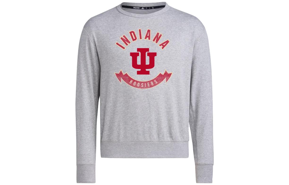 adidas Grey Crewneck Long Sleeve Sweatshirt with Letter Print IL8648