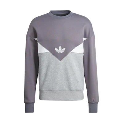 adidas Grey Crewneck Sweatshirt with Colorblock Logo Print IM4446