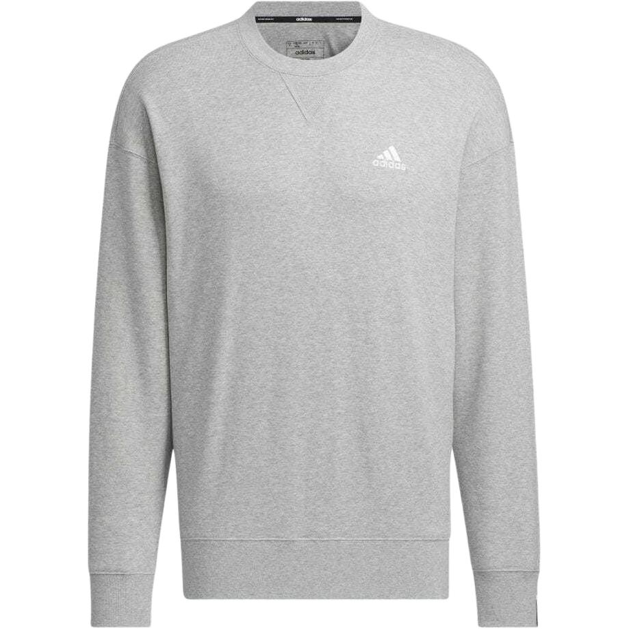 adidas Grey Crewneck Sweatshirt with Solid Color and Printed Logo JF3941
