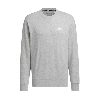 adidas Grey Crewneck Sweatshirt with Solid Color and Printed Logo JF3941