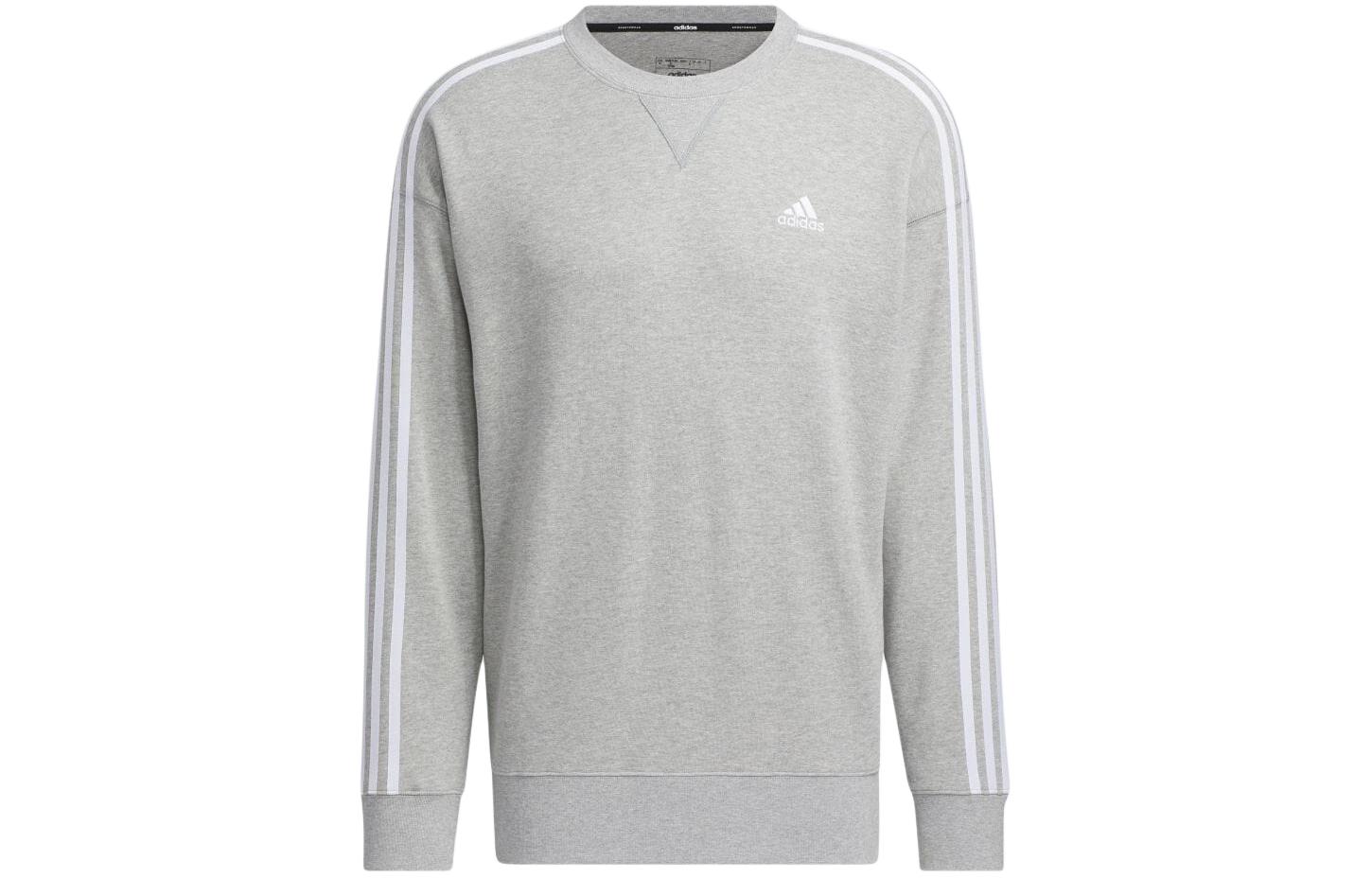 adidas Grey Crewneck Sweatshirt with Striped Letter Print JF3933