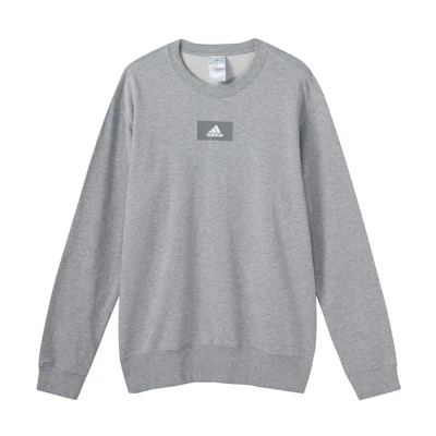 adidas Grey Crewneck Training Knit Sweatshirt Casual Wear HE4351