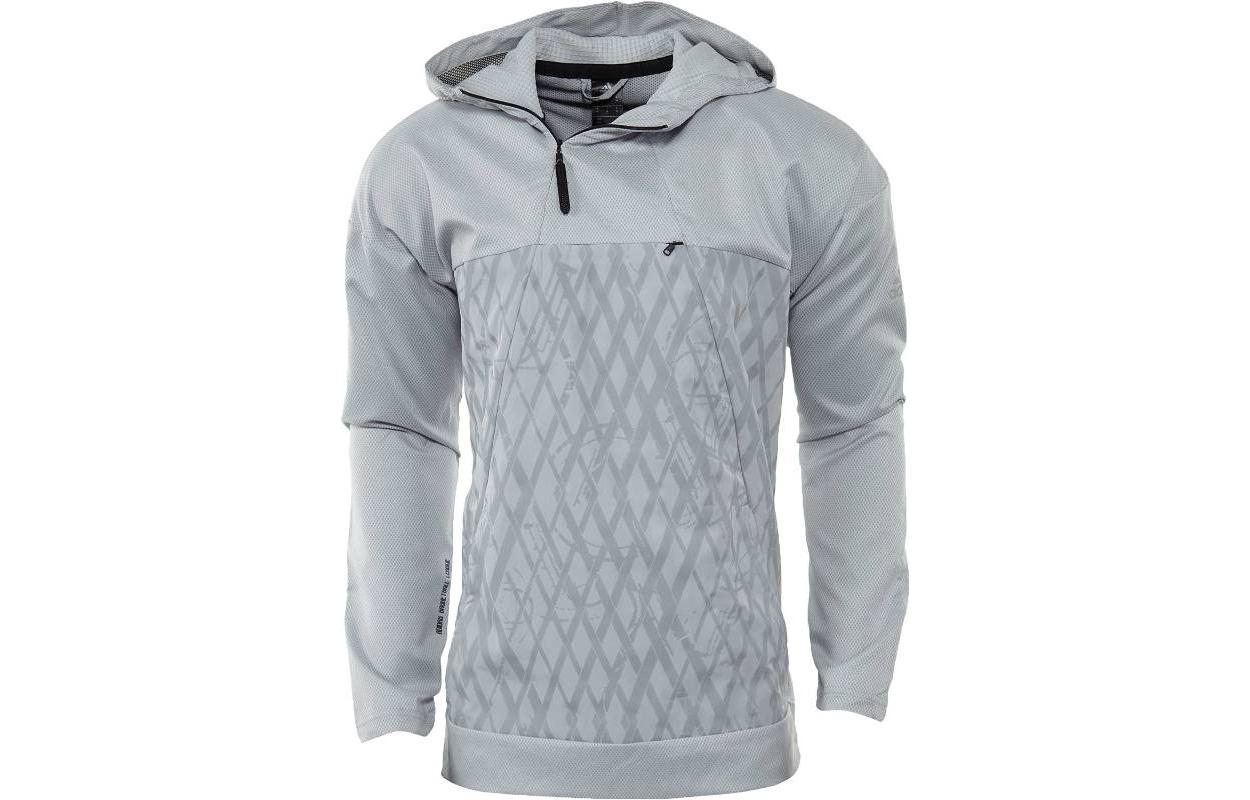 adidas Grey Hoodie with Plaid Pattern Print Long Sleeve AZ2044