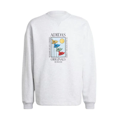 adidas Grey Letter Print Loose Fit Soft Breathable Sweatshirt IZ2550