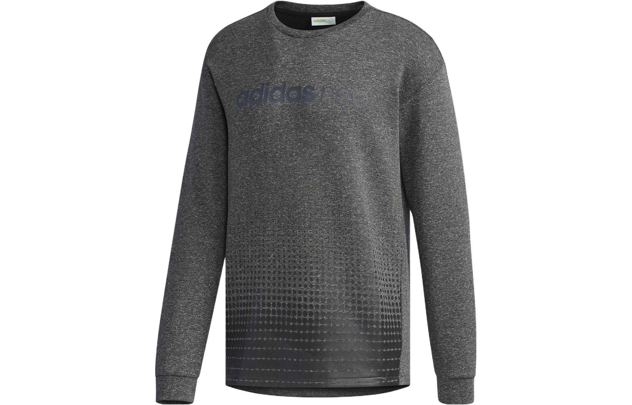 adidas Grey Logo Print Crewneck Casual Pullover Sweatshirt CV6904