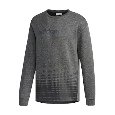 adidas Grey Logo Print Crewneck Casual Pullover Sweatshirt CV6904