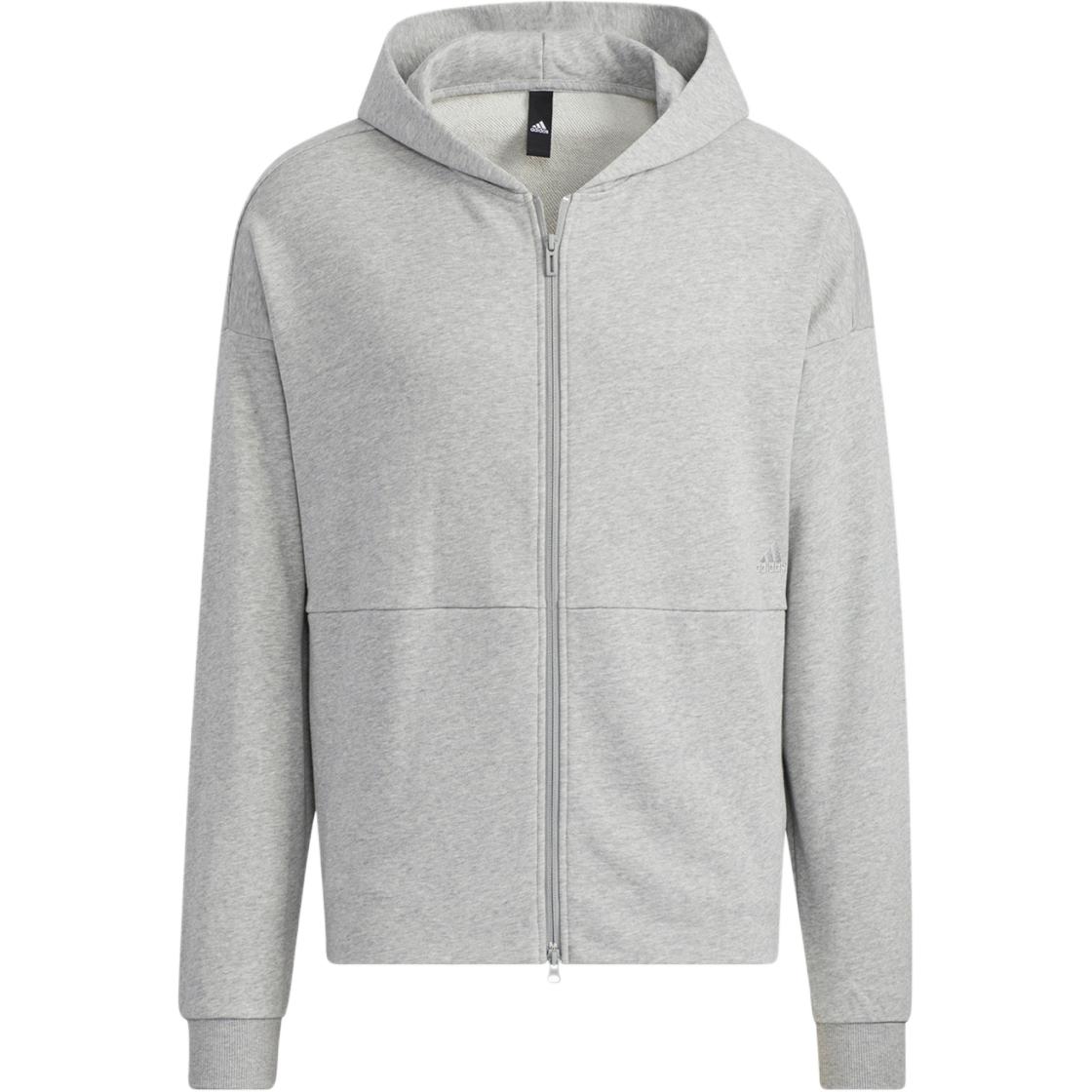 adidas Grey Loose-Fit Hoodie with Back Letter Print HD0080-INTERNATIONAL