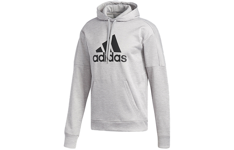 adidas Grey Pullover Sweatshirt with Large Front Logo Print DH9017