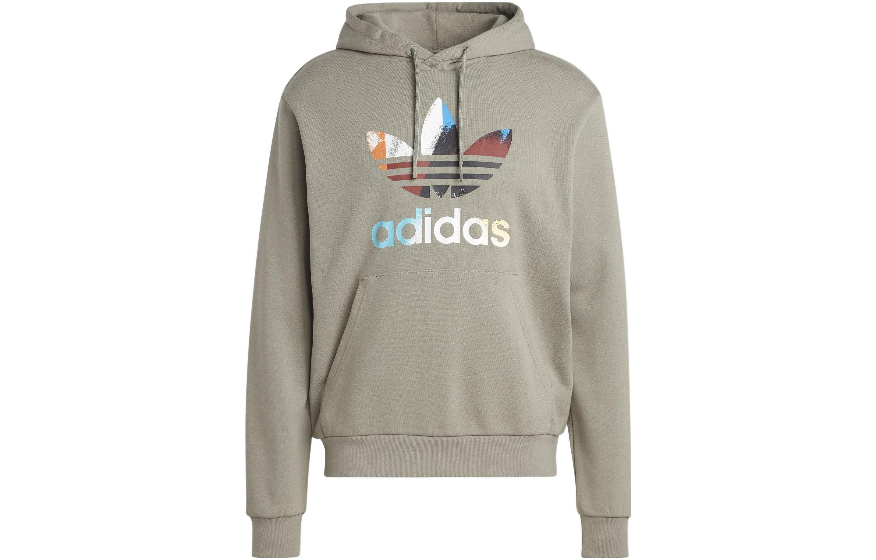 adidas Grey Pullover Sweatshirt with Logo Print Lettering IC5730