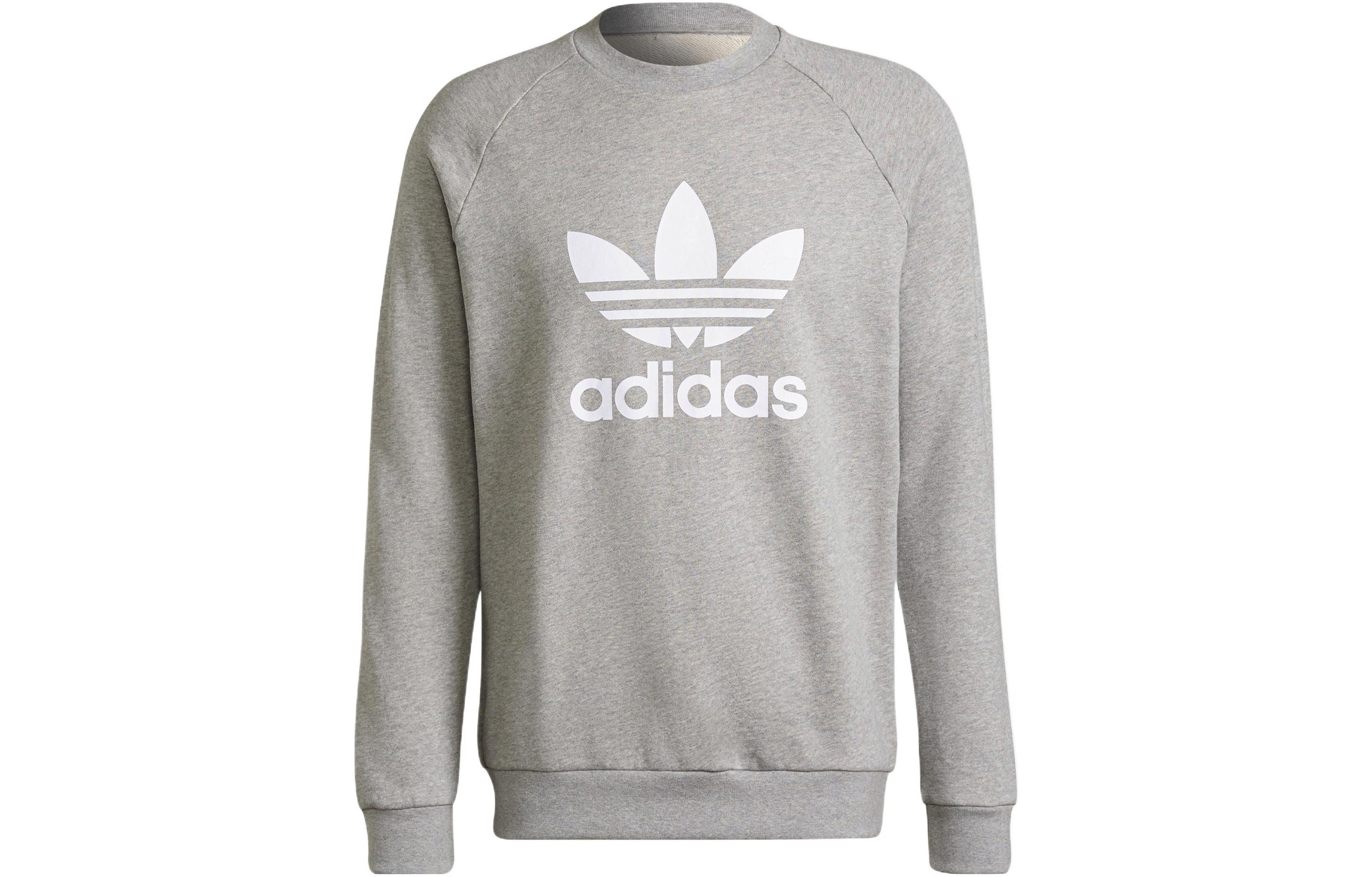 adidas Grey Retro Logo Crewneck Pullover Sweatshirt H06650