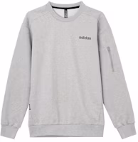 adidas Grey Solid Color Crewneck Pullover Sweatshirt JF3223