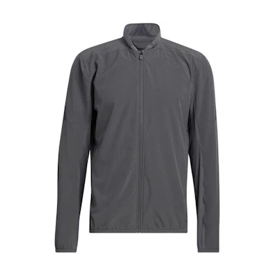 adidas Grey Solid Color High Neck Zip-Up Long Sleeve Jacket HE6776