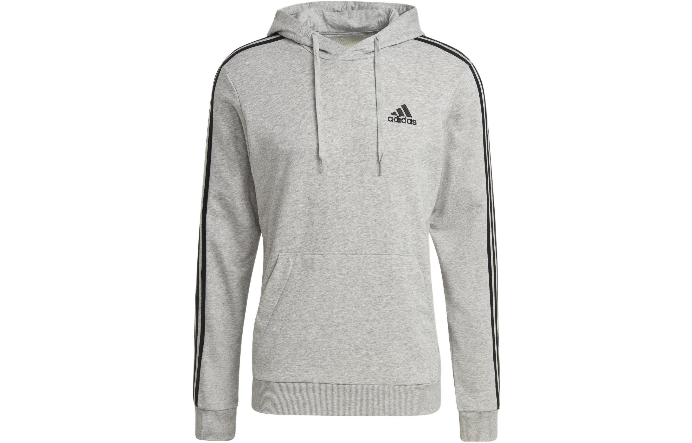 adidas Grey Stripe Logo Hoodie GK9080