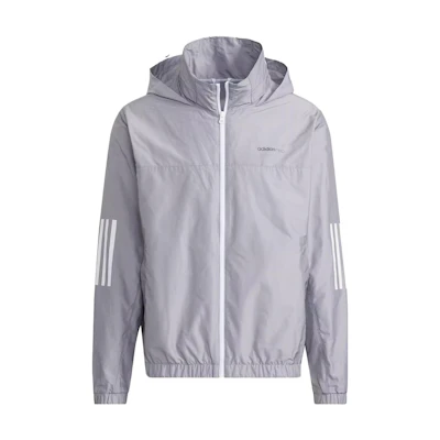 adidas Grey Striped Full-Zip Hooded Jacket H45180