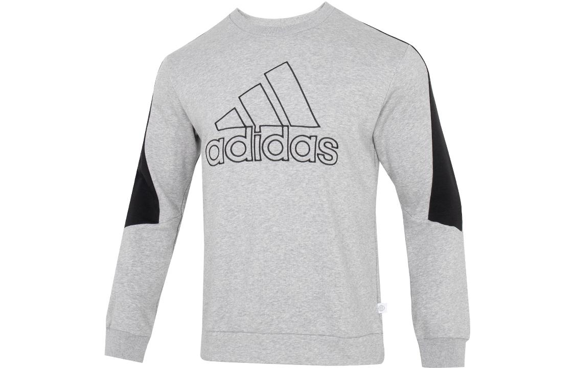 adidas Grey Vintage Logo Crewneck Sweatshirt Long Sleeve HC5860
