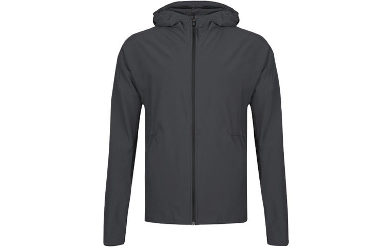adidas Grey Windbreaker Running Training Hooded Jacket CY5483