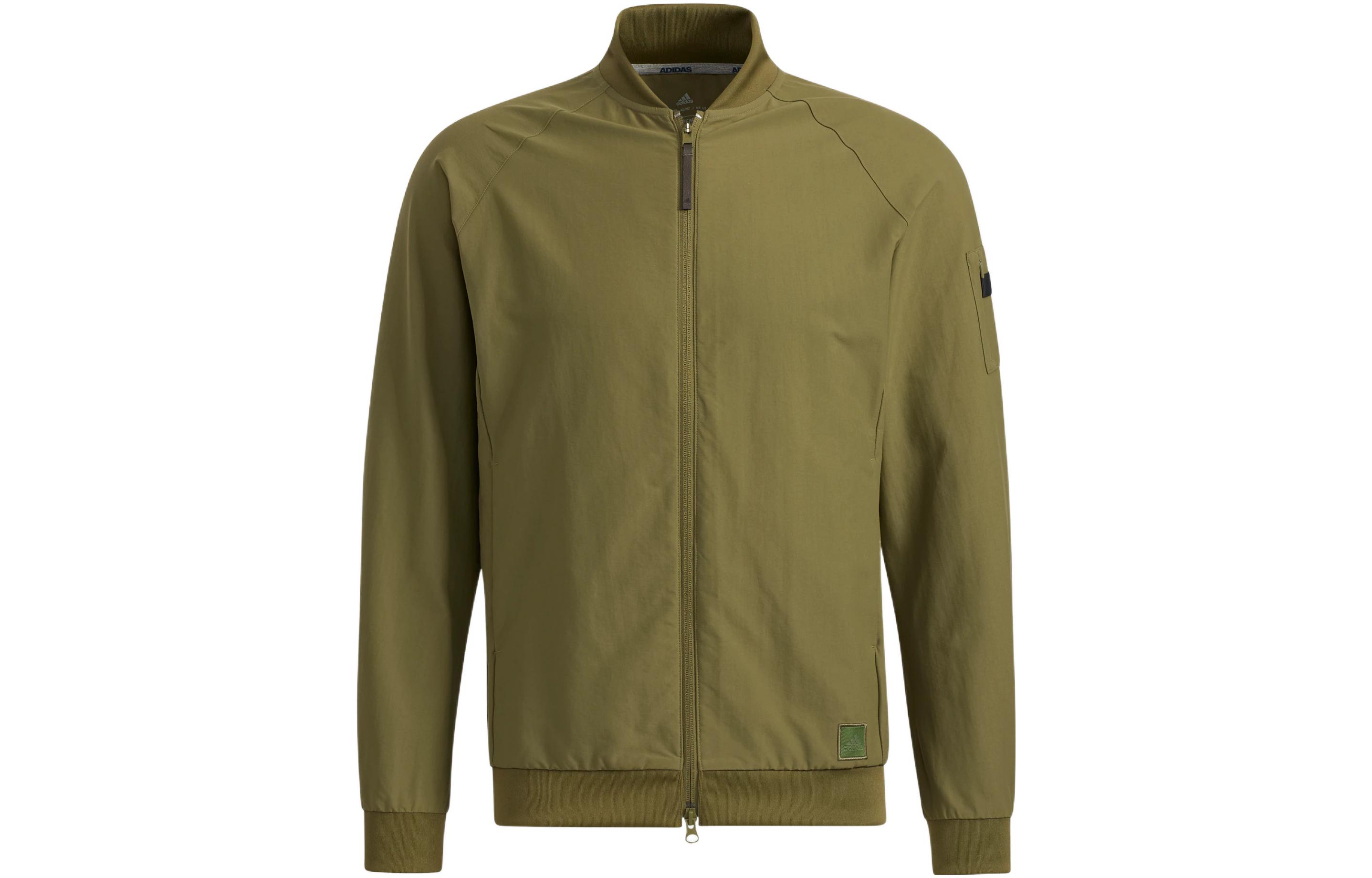 adidas GT Full Zip Golf Long Sleeve Jacket Deep Olive Green H64636