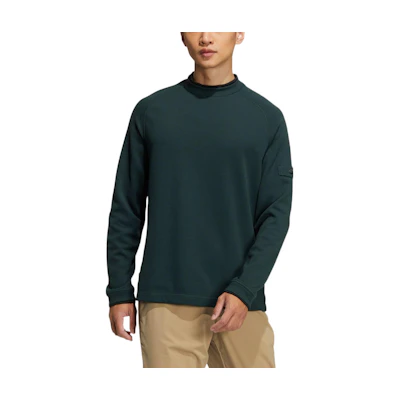 adidas GT Waffle Logo Patch Crewneck Pullover Long Sleeve Sweatshirt Green HG3237